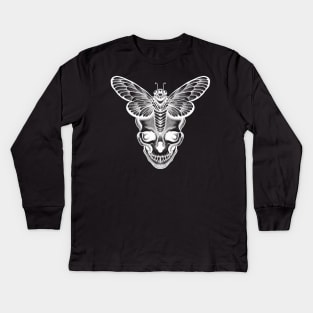Death Butterfly Scull Kids Long Sleeve T-Shirt